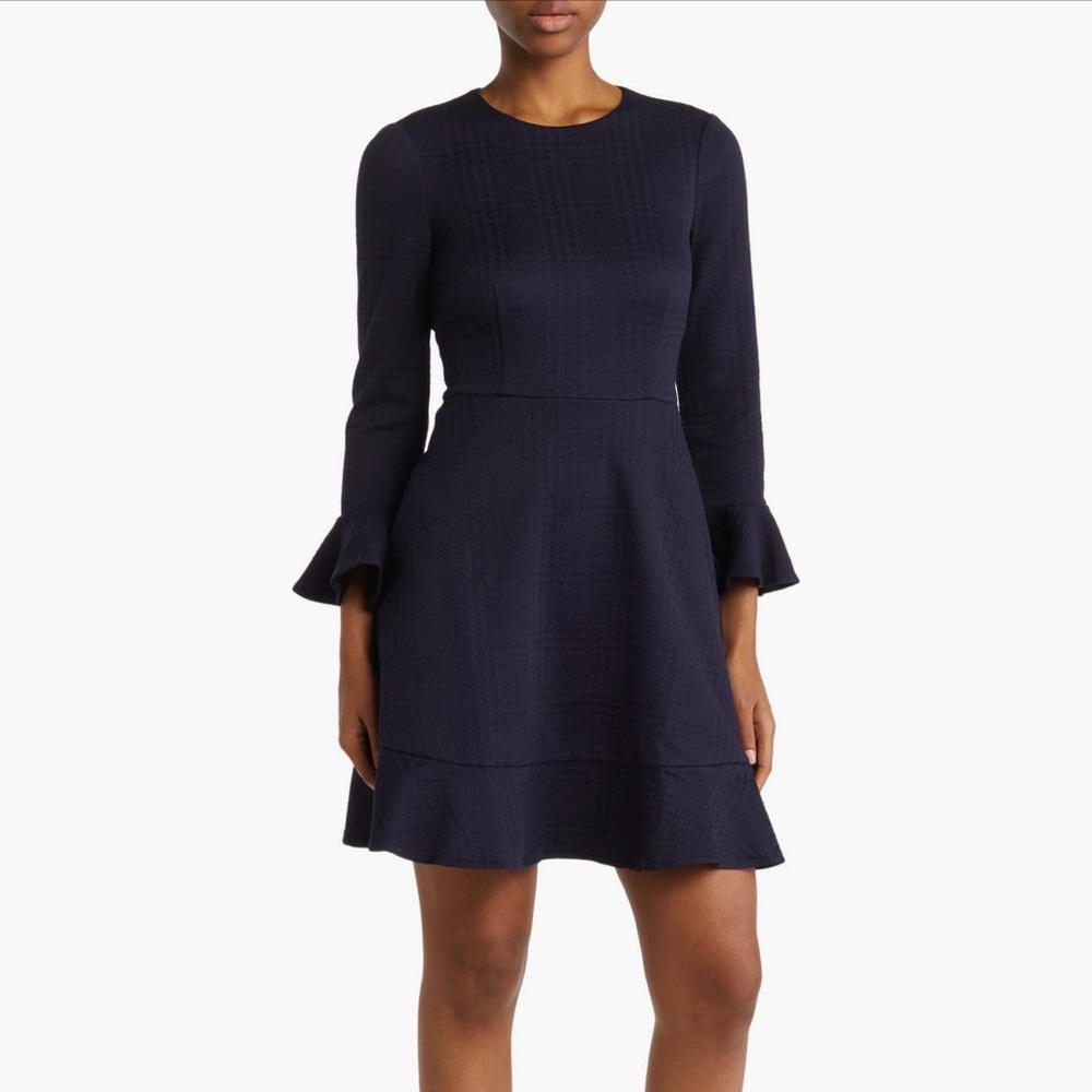 Eliza J Navy Long Sleeve Dress